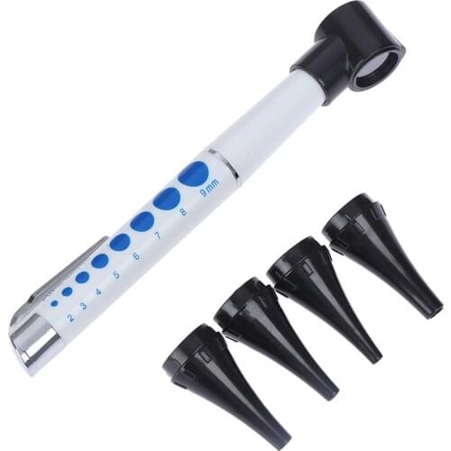 1Set Otoscope Pen light Ear Care Tool Ear Cleaner Diagnostic Earpicks Flashlight / Magnifying Glass Len/4 Glimpse LED Lamp