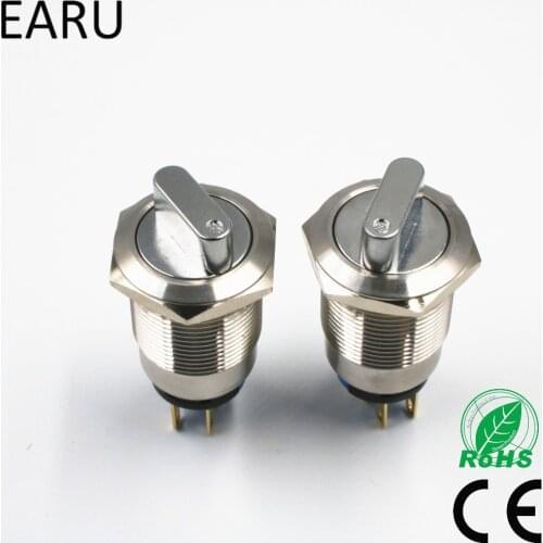 19mm 22mm 2 3 Position Push Button Switch DPDT Selector Knob Rotary Switch Waterproof Stainless Steel Dimmer Light Power Switch