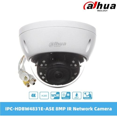 Dahua IPC-HDBW4831E-ASE 8MP IR Mini Dome Network Camera PoE Power Supply 2.8mm 4mm Fixed Lens IP67 IK10