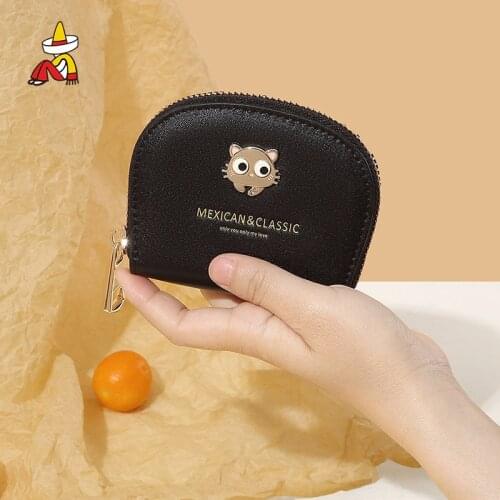 Mexican Women Small Wallet Split Leather Solid Fashion Luxury Brand Ladies Short Purse High Capacity Cowhide Zipper Money Bag