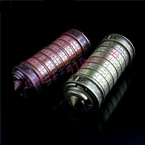 Metal precision version, creativity retro, Da Vinci Code cylinder lock. Exquisite crafts, decorations, gifts