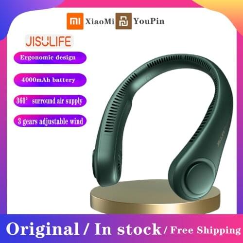 Xiaomi Jisulife Mini Bladeless Fan Neck Fan USB charging fan 4000mAh silent home outdoor sports hanging neck fan