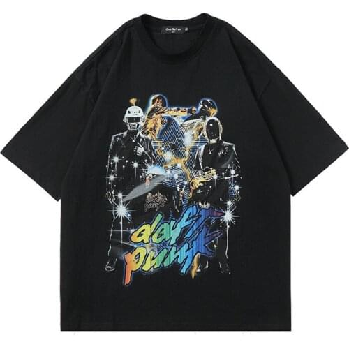 Mens Wear Summer Punk Tshirts Retro Hip Hop Printed Short Sleeve T-shirt For Men And Women Tees Shirts