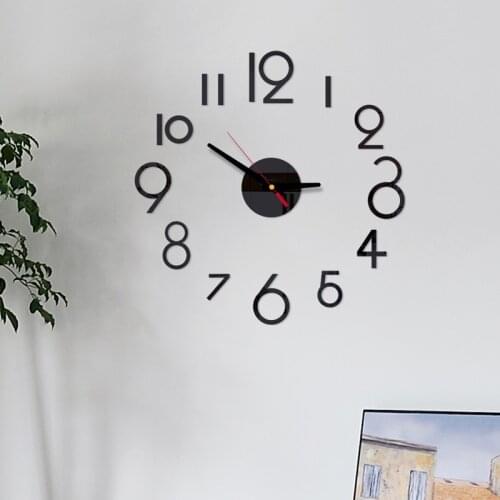 Affordable DIY Mirror Effect Home Decoration Wall Stickers European Style Quartz Needle Living Room 3D Wall Clock Modern Design
