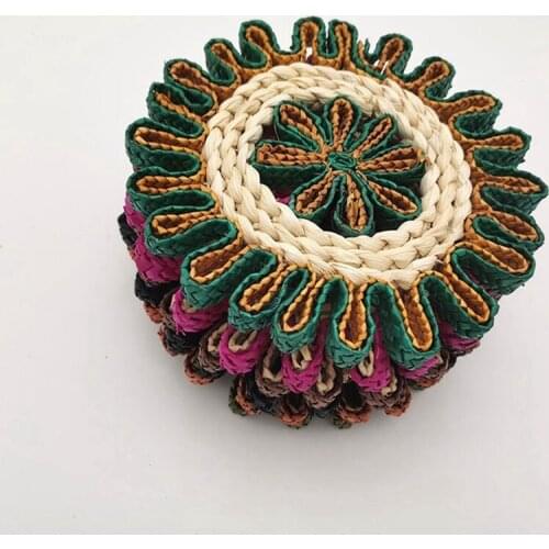 Natural Round Braided Weave Placemat-No-Slip Wooden Heat Resistant Mats for Table,Coasters,Pots,Pans&Teapots in Kitchen-ABUX