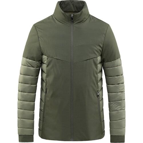 New Autumn Winter Parkas Jacket Men Patchwork Stand Collar Windbreaker Coat Men Thick Warm Jaqueta Masculina Military Outerwear