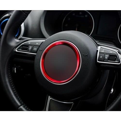 New Red Steering Wheel Center Logo Decor Ring Trim For Audi A3 A4 A6 Q3 Q5 S5 S6