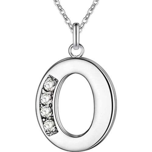 Letter O bling zircon silver plated Necklace New Sale silver necklaces & pendants /SCYOVQCH KTQWMMGP