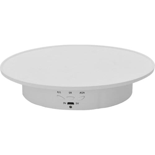 3 Speeds 20cm Intelligent Electric Rotating Display Stand Mirror Turntable Jewelry Holder Battery USB Power