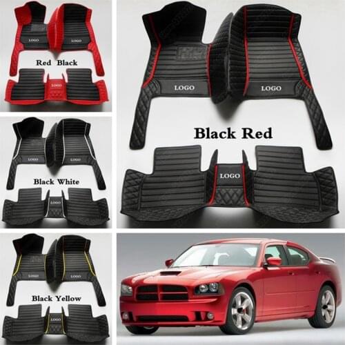 Custom Car Floor Mats for Dodge Challenger Charger Ram 1500 Caliber Journey Avenger All Weather Automobile Carpet Cover Foot Pad