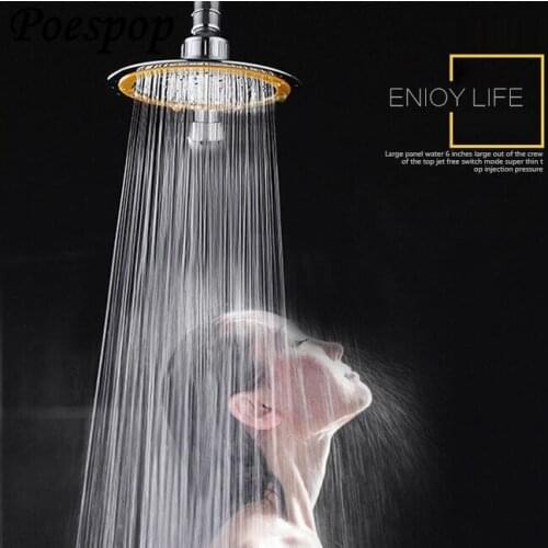 POSEPOP Rotate 360 Degree ABS Chrome Bathroom Rainfall Shower Head Water Saving Extension Arm HandHeld Shower Head With Hose
