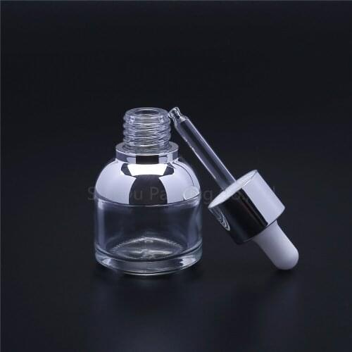 30ml transparent Glass Dropper Bottle Empty Cosmetic Packaging Container Vials Essential Oil Bottles 100pcs