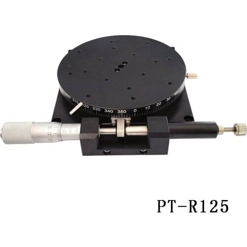 PT-R125 precision fine-tuning slide table, manual displacement rotary table, size 125mm, load capacity 5kgf (49N)