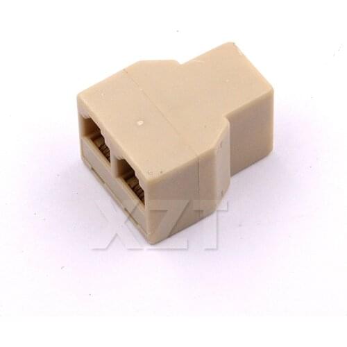 3pcs/lot RJ11 1 to 2 Spliter Adapter 4 Pins Female 1 to 2 Telephone Plug Port Dual Splitter Connector Converter Adapter