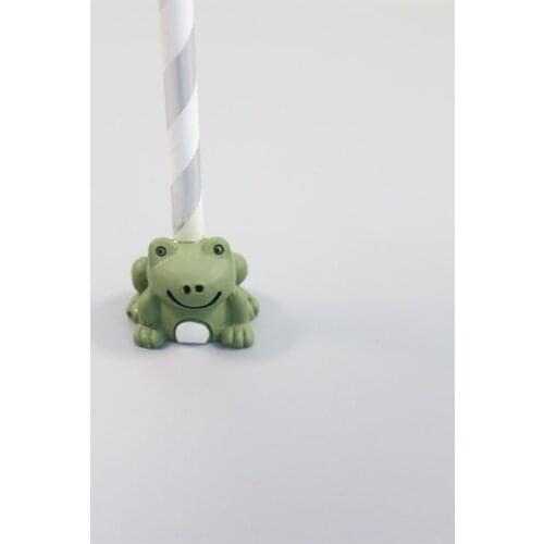 New animal frog straw toppers mold silicone head straw topper mold for dia 8mm straws