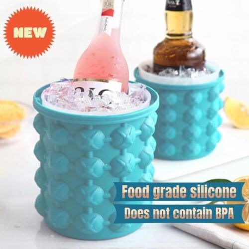 Silicone Ice Bucket Champagne Whisky Beer Ice Cube Maker Portable Bucket Wine Ice Cooler Beer Kitchen Tools Kitchen Accessorie