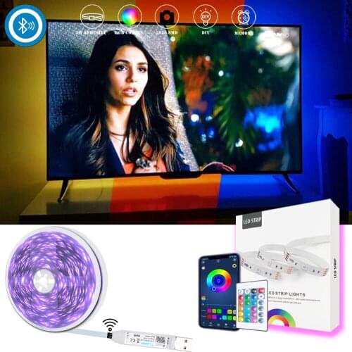 PIRTSDEL 1M 5M LED Strip Light Flexible Lamp USB Bluetooth Led Lighting 5050 RGB Tape Diode For TikTok Light TV BackLight Party