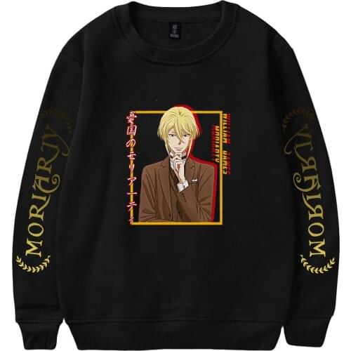 Moriarty the Patriot Print Loose Tops Sweater Series Women/Men Clothe Turtlenecks Sweet Style Round Kawaii collar fleece
