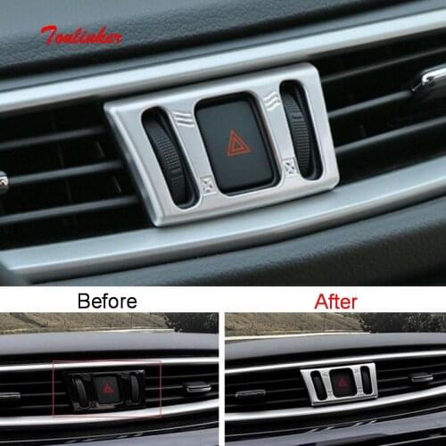Tonlinker Dashboard Warning Light Cover case Stickers for Nissan Murano 2015-19 Car styling 1 PCS Stainless steel Cover Stickers