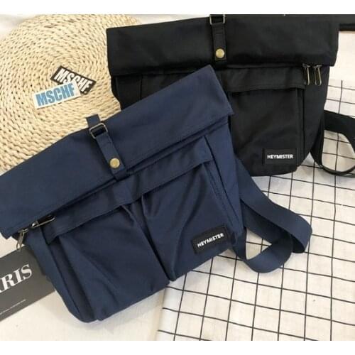 High-capacity versatile ins hot japan japanese style canvas messenger bags old school fold Commuter Bag pad bag shoulder bag