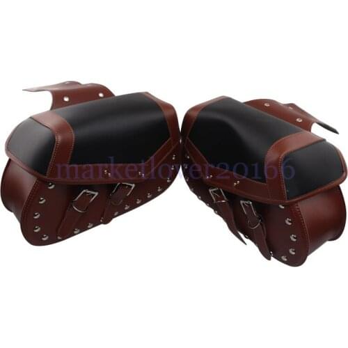 Universal Motorcycle Saddle Bags Luggage Storage Tool Pouch PU Leather For Harley Honda Suzuki Yamaha Kawasaki Ducati Chopper