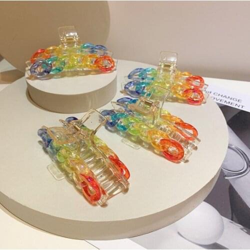 Multicolor hair clips for women large geometric Bow hair clip hair claw clip hair accessories crab hairpin