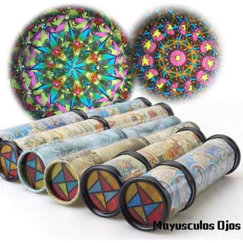 ZH 1PC Large Rotating Kaleidoscope Magical Magic Variety Interior View Flower Tube With Paper Children Kindergarten Toys