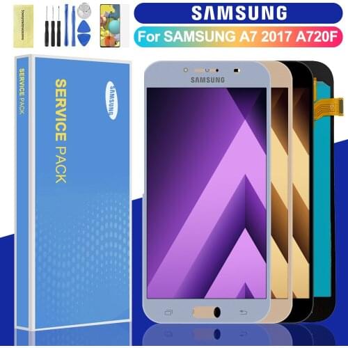 5.7'' Super AMOLED LCD For Samsung Galaxy A7 2017 A720 A720F SM-A720F LCD Display Touch Screen Digitizer Assembly Replacement