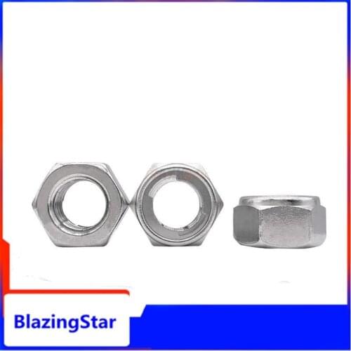 1/5pc M3-M16 304 Stainless Steel Prevailing Torque Type All Metal Insert Hexagon Lock Nut Hex Self Locknut DIN980 GB6184