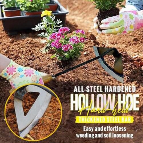 1pc All-Steel Hollow Hoe Hand-held Weeding Rake Farming Shovel Tool Garden Agriculture Tool Weeding Accessories