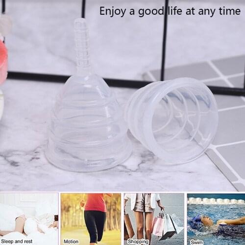 1pc Reusable Menstrual Cups - Medical Grade Silicone Menstrual Cup Soft Period Cup