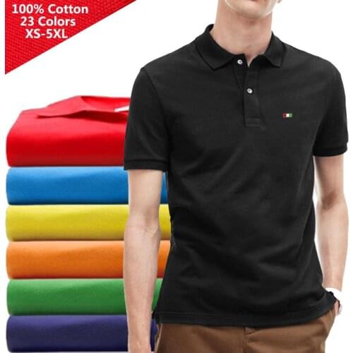 100% Cotton High Quality Summer Sportswear Mens Short Sleeve Polos Shirts Casual Polos Homme Brand-Design Lapel Male Tops XS-5XL