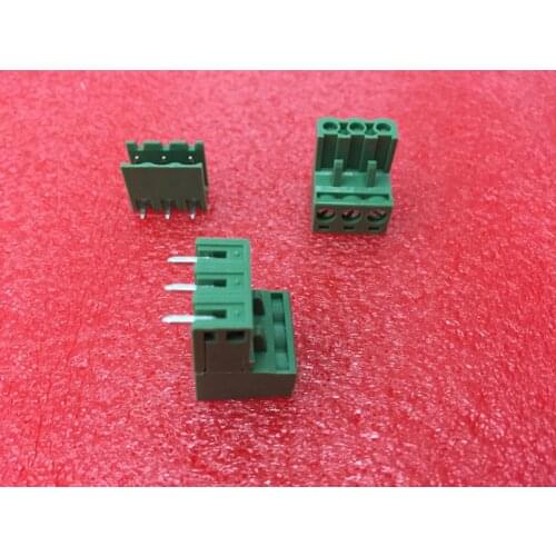 100PCS 2EDG-5.08-3P + 2EDGR-5.08-3P 2EDG 2EDGR 3Pin 5.08mm Right Angle Pin Plug-in Screw Terminal Block ROHS