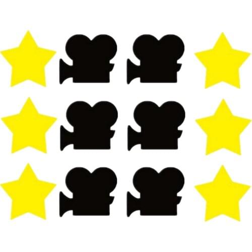 12Pc Cute Shiny Movie Theme Stickers Decal Laptop Cup Party Favor Decor 38mm