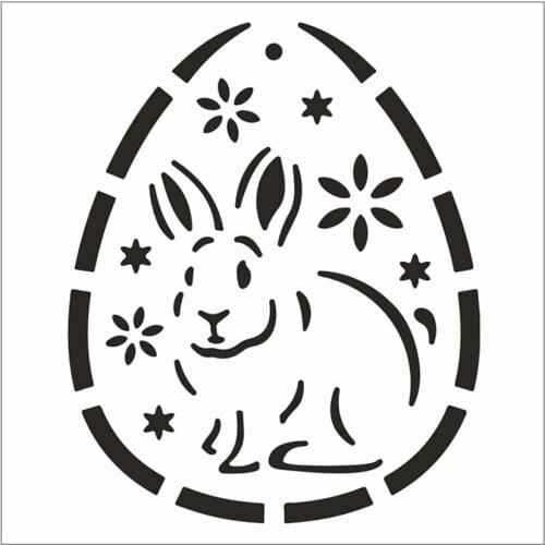 13x14cm Easter bunny Scrapbook Stencils Spray Plastic Mold Shield DIY Cake Hollow Embellishment Printing Lace Ruler Valentine