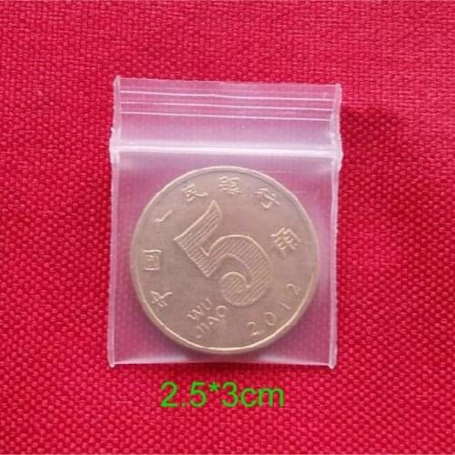 2018 Almacenamiento Comida 300pcs 2.5x3cm Thickness 200microns Pe Plastic Transparent Bag , Zipper Lock Clear Packaging Bags