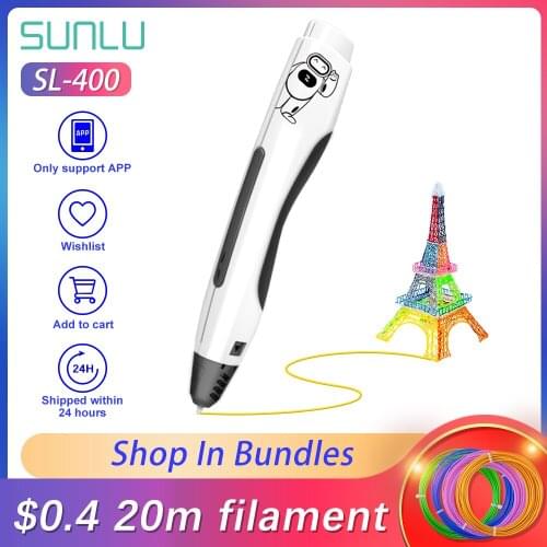 3D Pen SL-400 Doodling For 3D Pens PLA 1.75mm Filament Best Gift For Kids And Adults DIY Explore Creation Black Color Magic Pen