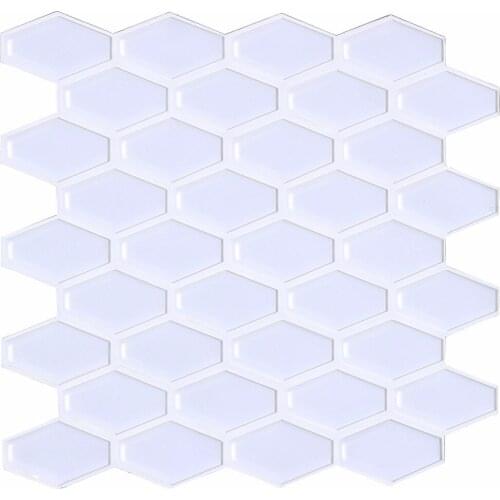 Peel and Stick Backsplash for Kitchen, Self-adhesive Wall Tile(Pure White, 4 Sheets)