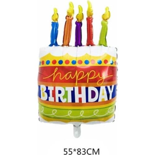 83*55cm Candle Cake Aluminum Film Balloon Holiday Birthday Party Decoration Kids Toys Wholesale Balloons