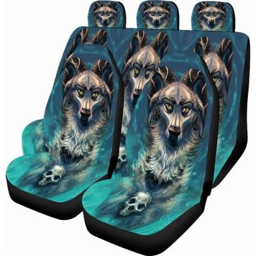 Aimaao Wolf Print Car Seat Cover Cars Seat Protectors Universal Fits Most Vehicle,Soft and Breathable For Passat B8 B5 G30