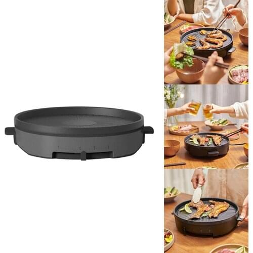 220V Smokeless Electric Pan Grill BBQ Stove Non-Stick Electric Griddle Barbecue Temperature Control Portable