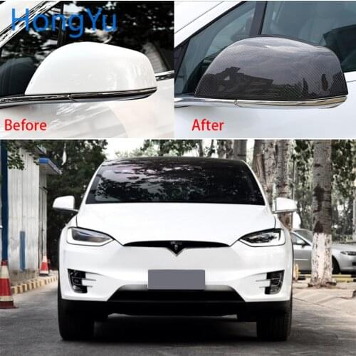 For Tesla Model x 100D 75D 90D p90D 2016 2017 2018 Carbon Fiber Side Mirror Case Rearview Mirror Cover