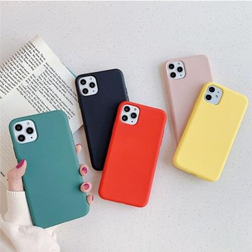 Candy Solid Color Phone Case For iPhone 12 Mini 12 11 Pro MAX XS XR X 8 7 Plus se2020 Back Soft TPU Ultra Thin Cover