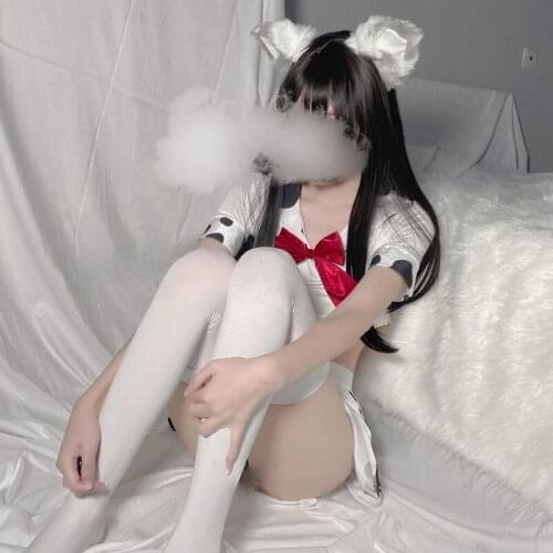 Erotic Dress for Women Lolita Soft Lace Miniskirt Outfit Kawaii Cow Uniform School Girl Anime Cosplay Costume Ladies Sleepwear