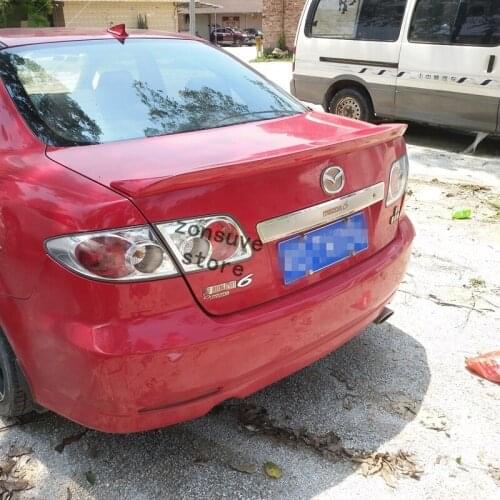 Use For Mazda 6 2005--2013 Year Spoiler Sport ABS Plastic Carbon Fiber Look Rear Trunk Wing Car Body Kit Accessories