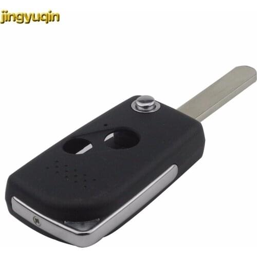 Jingyuqin Remote Car Key Case Shell For Honda Accord Civic CRV Pilot CITY 2 Button Replace Modified Flip Folding Key Case