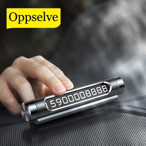 Temporary Car Parking Card ABS Telephone Number Card Notification Night Light Car Styling Phone Number Card Holder Rocker Switch