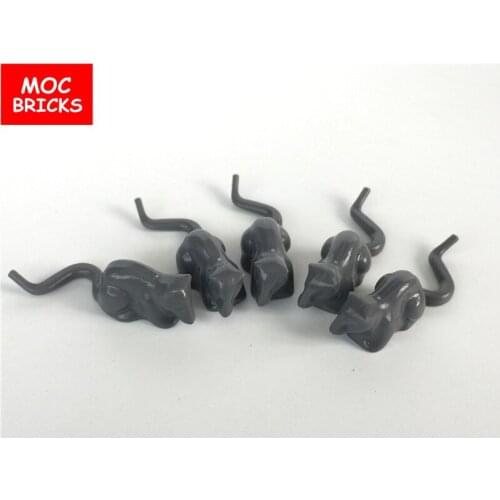 10pcs/lot MOC Bricks DIY toys Animal Dark gray Rat/Mouse fit with 40234 Action figure Educational Building Blocks Toy Kids Gift