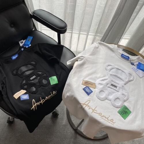 Korea Embroidered Patch Bear Adererror T Shirts Men Women Best QualityTop short sleeve Tees Ader Error Streetwear T-shirt