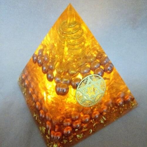 Aura Crystal Orgonite Energy Pyramid Aura Crystal Gather Wealth And Bring Good Luck Resin Decorative Craft Jewelry